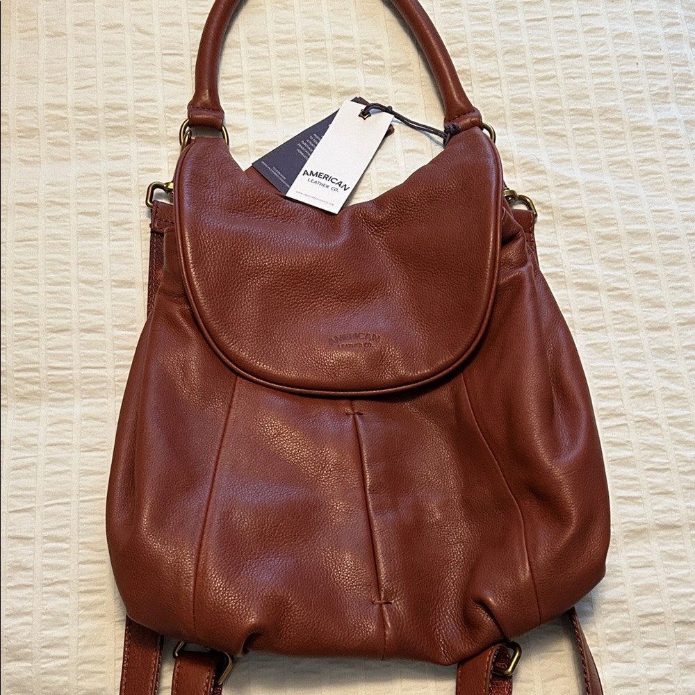 American Leather Brown Leather Backpack Purse